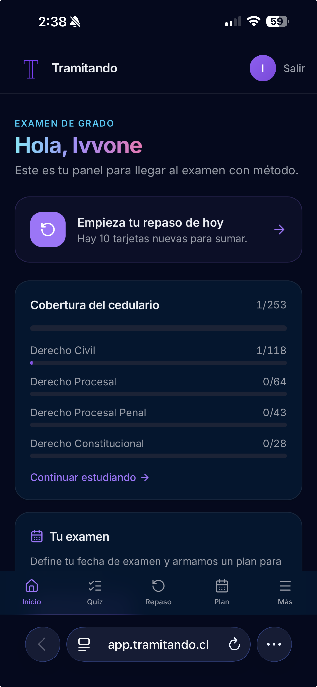 Tramitando app — dashboard